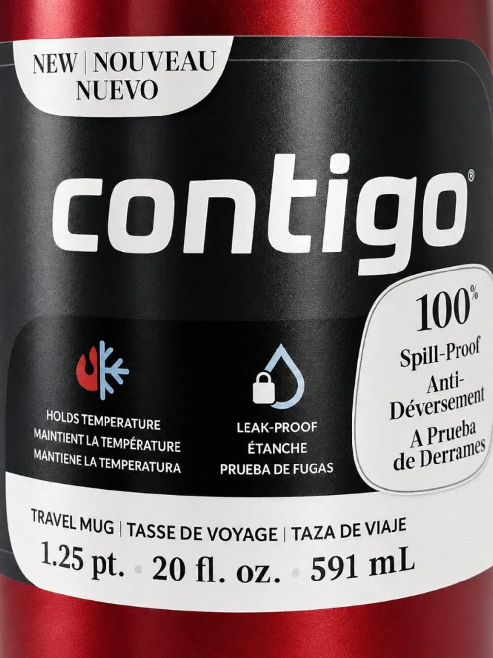Contigo Travel Mug West Loop 3.0 Stainless Steel Insulated Leak Proof 20 FL OZ